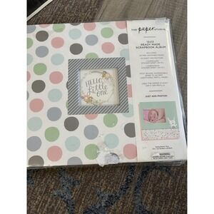 The Paper Studio 12x12 Scrapbook Album Polka Dot Hello Little One Baby Keepsake